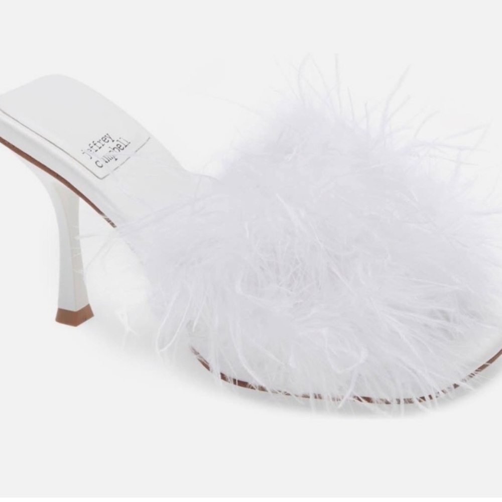 Jeffery Campbell White Feather Heels